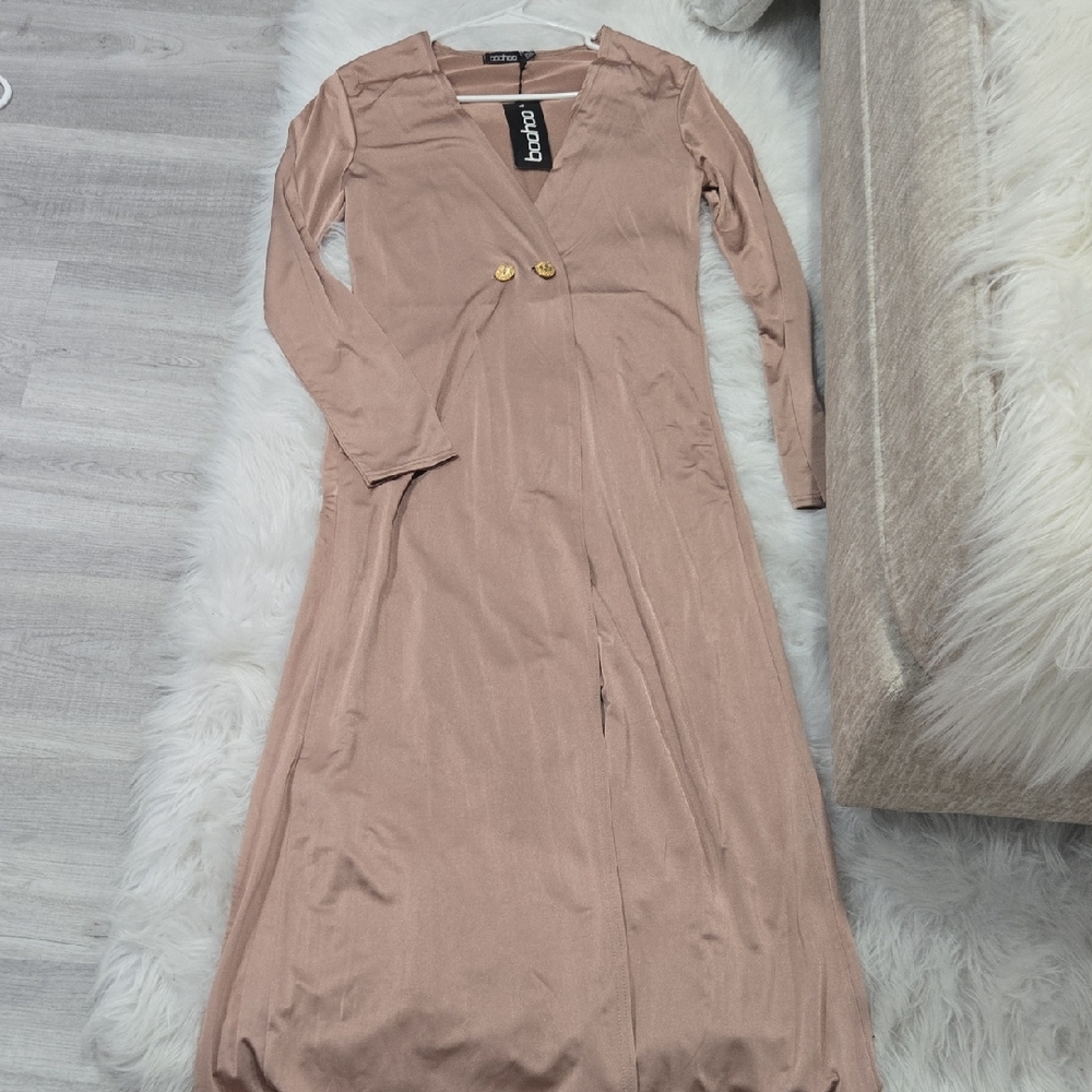 Boohoo Camel Long Sleeve Duster
